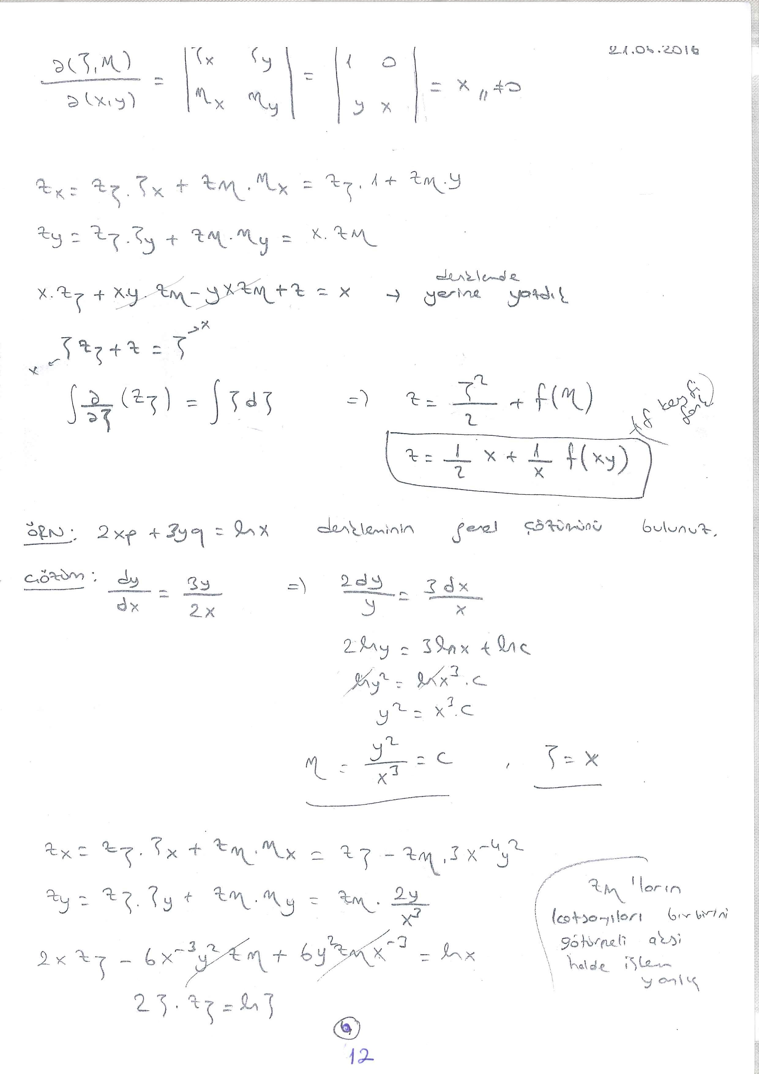 Kısmi Türevli Diferansiyel Denklemler - 012