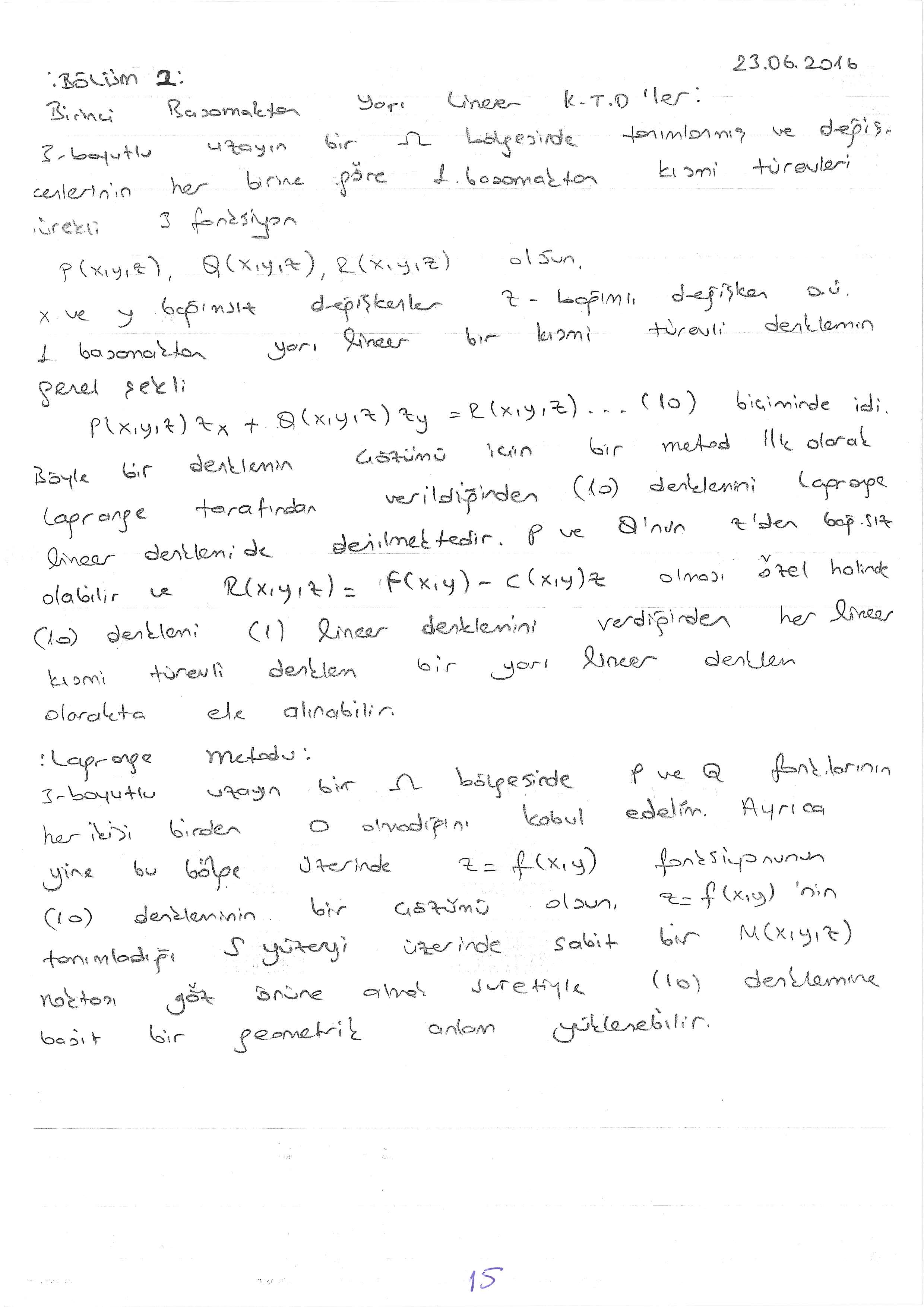 Kısmi Türevli Diferansiyel Denklemler - 015