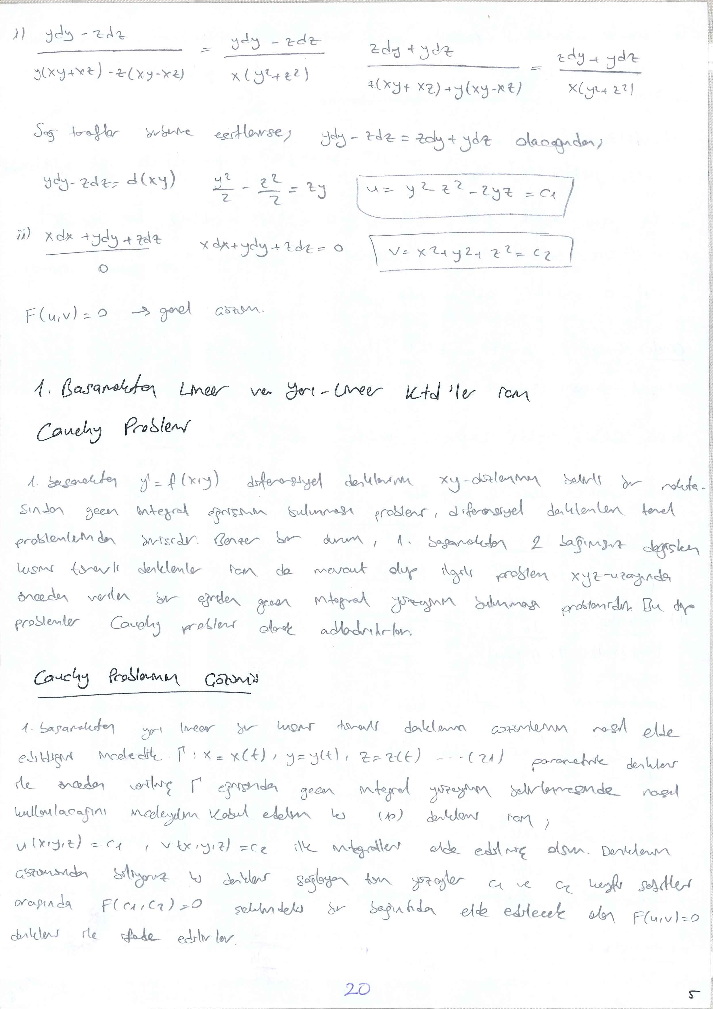 Kısmi Türevli Diferansiyel Denklemler - 020