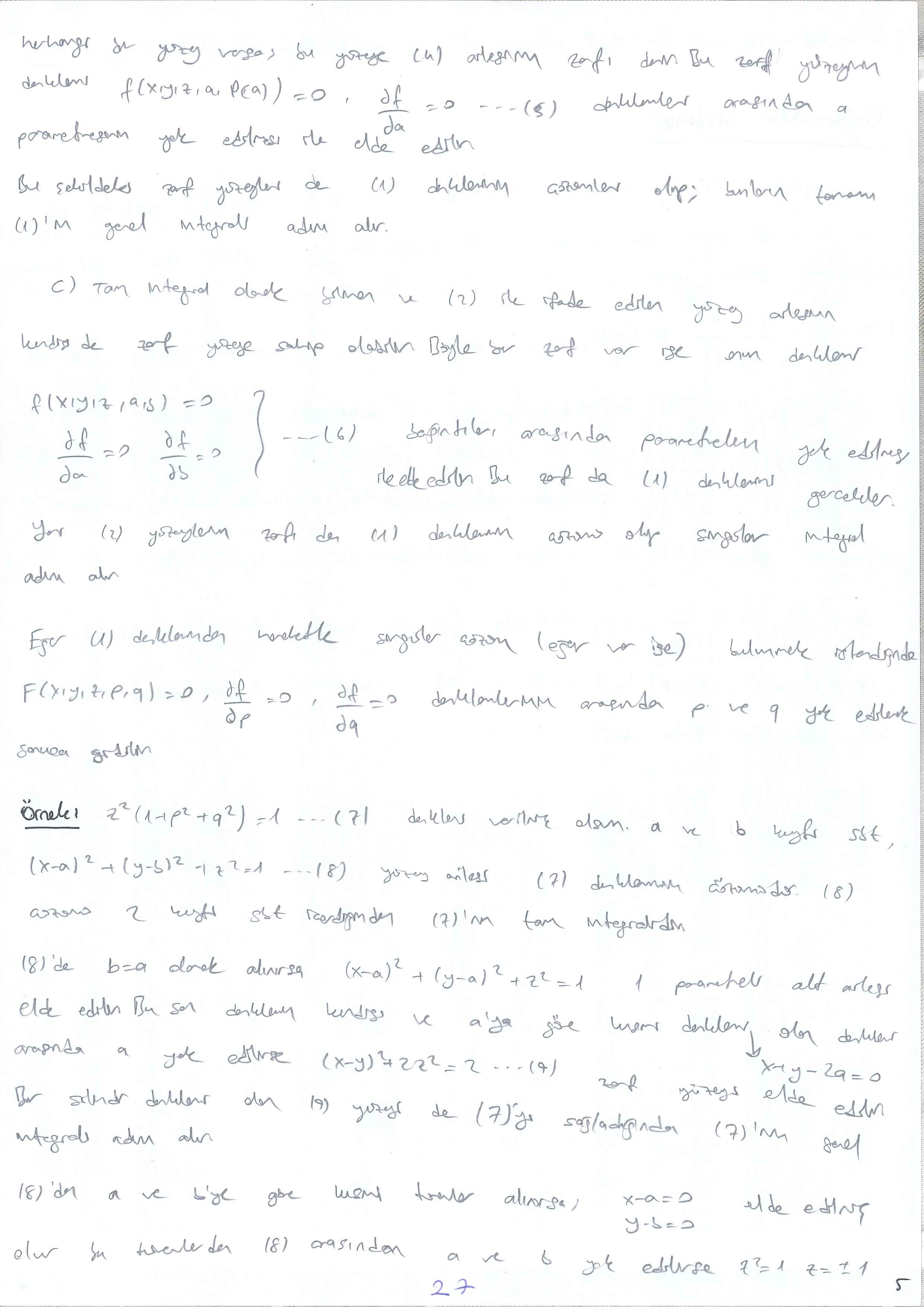 Kısmi Türevli Diferansiyel Denklemler - 027