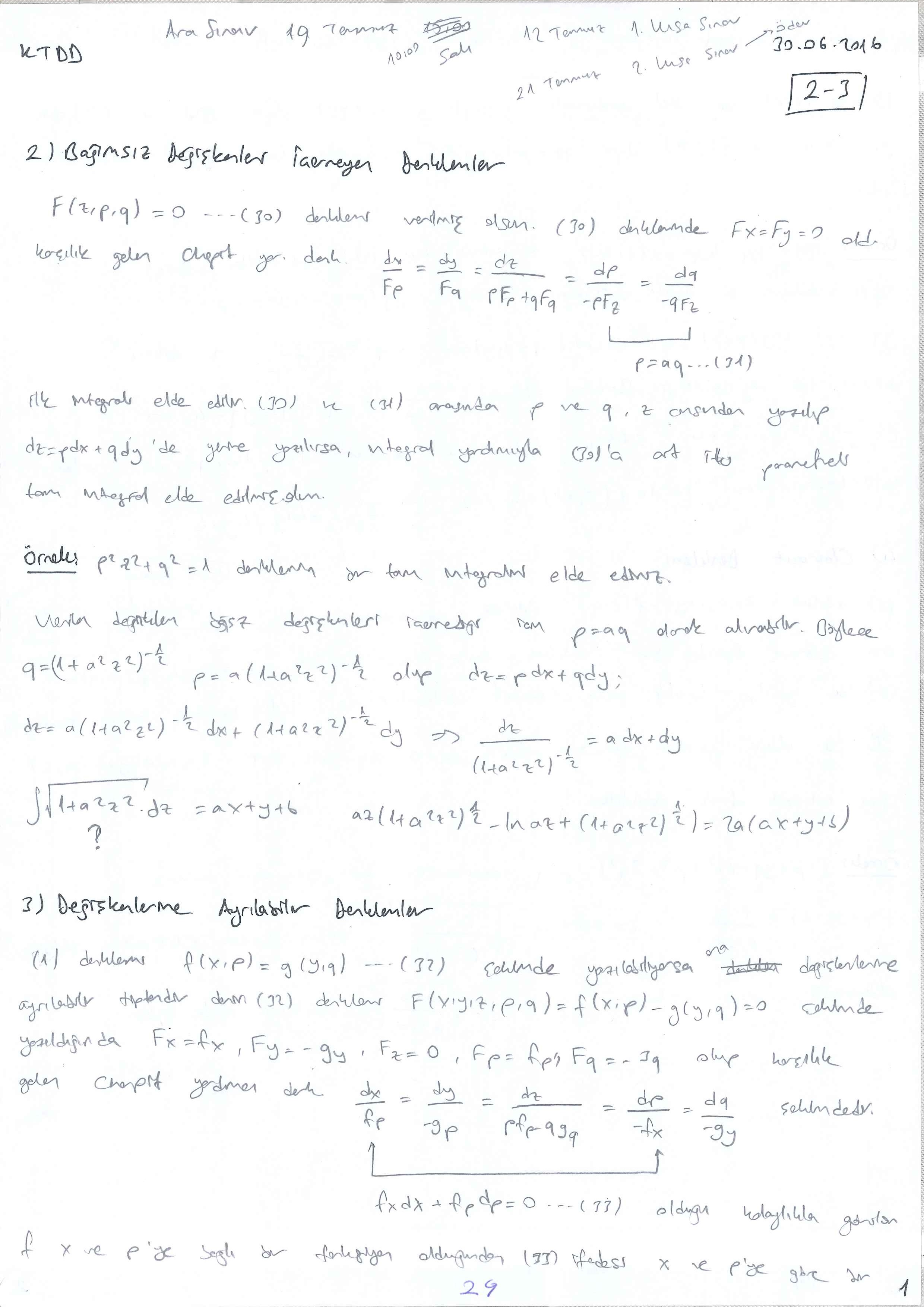 Kısmi Türevli Diferansiyel Denklemler - 029