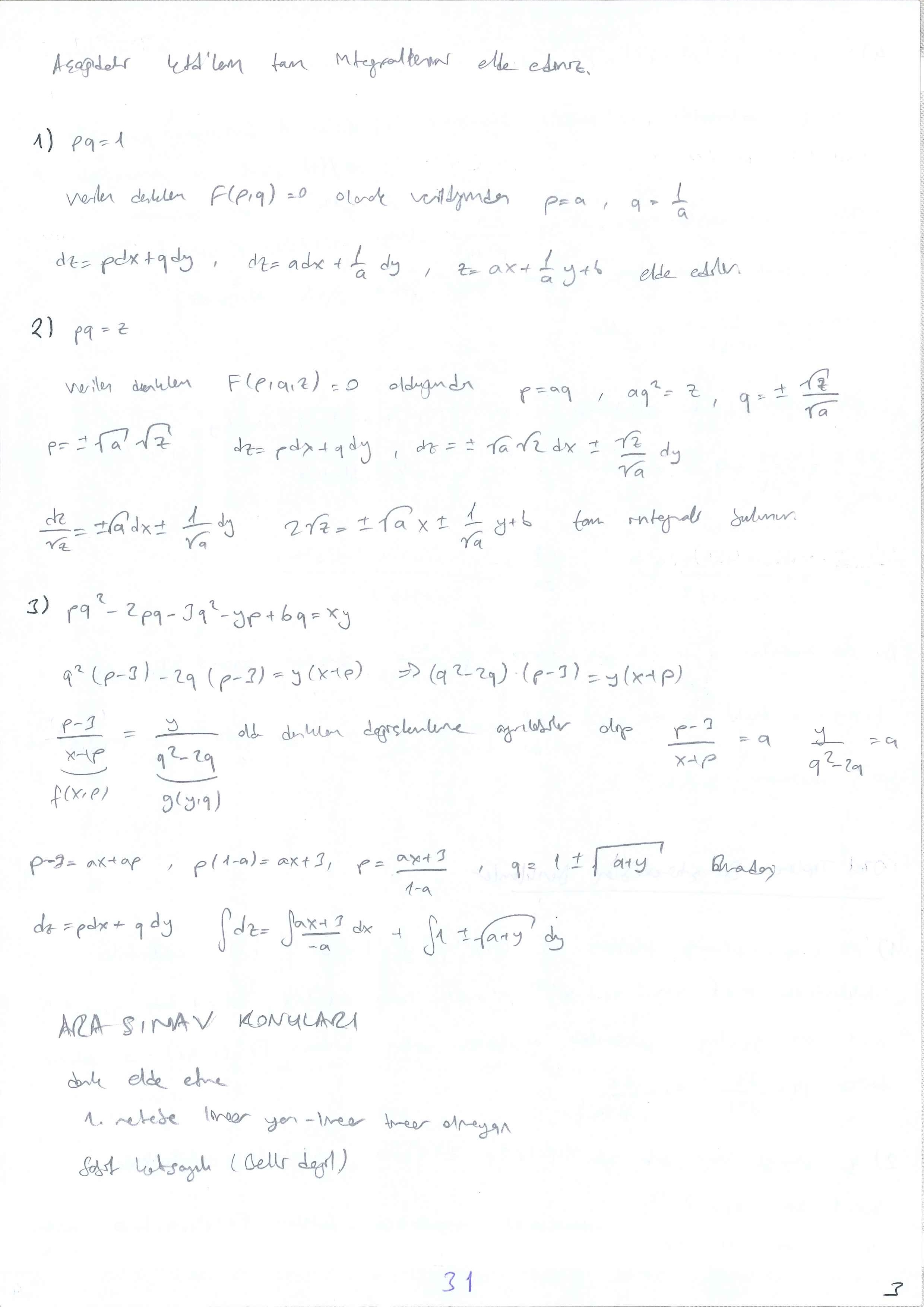 Kısmi Türevli Diferansiyel Denklemler - 031