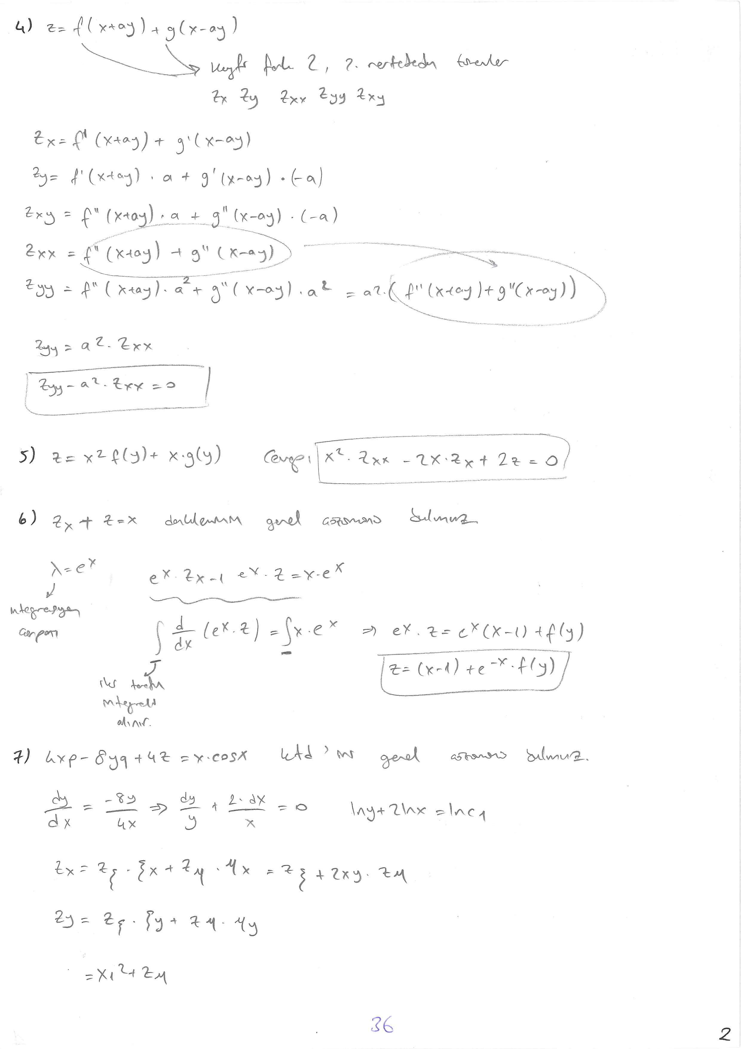 Kısmi Türevli Diferansiyel Denklemler - 036