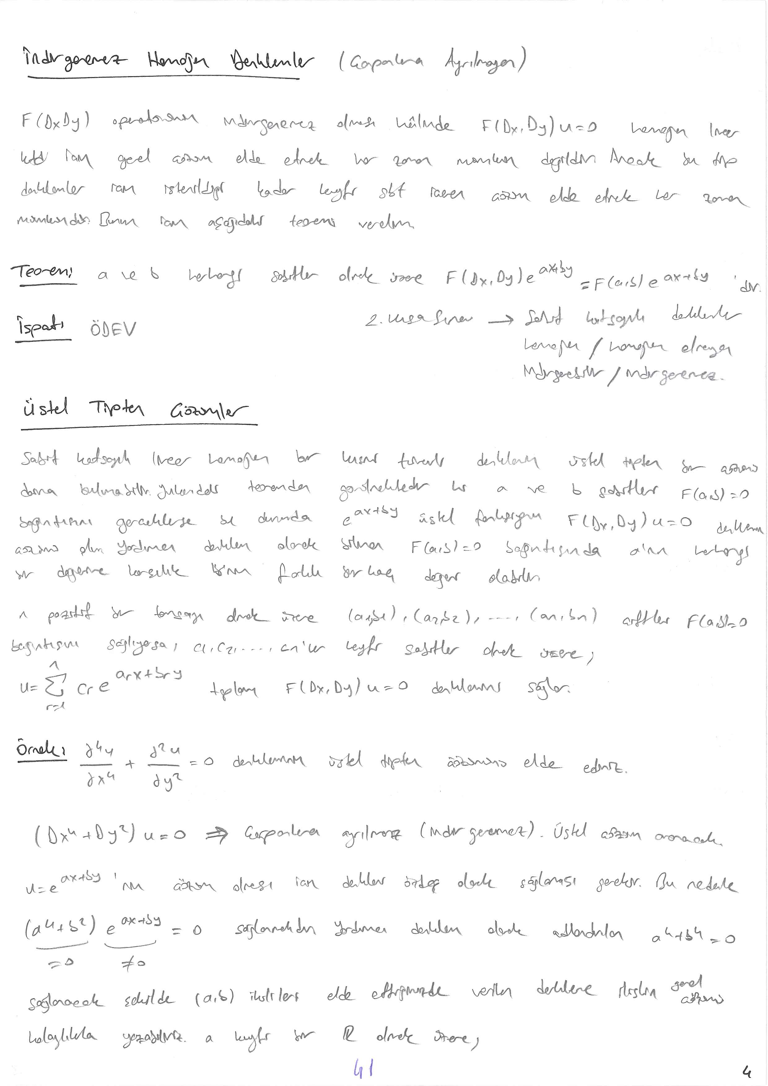 Kısmi Türevli Diferansiyel Denklemler - 041