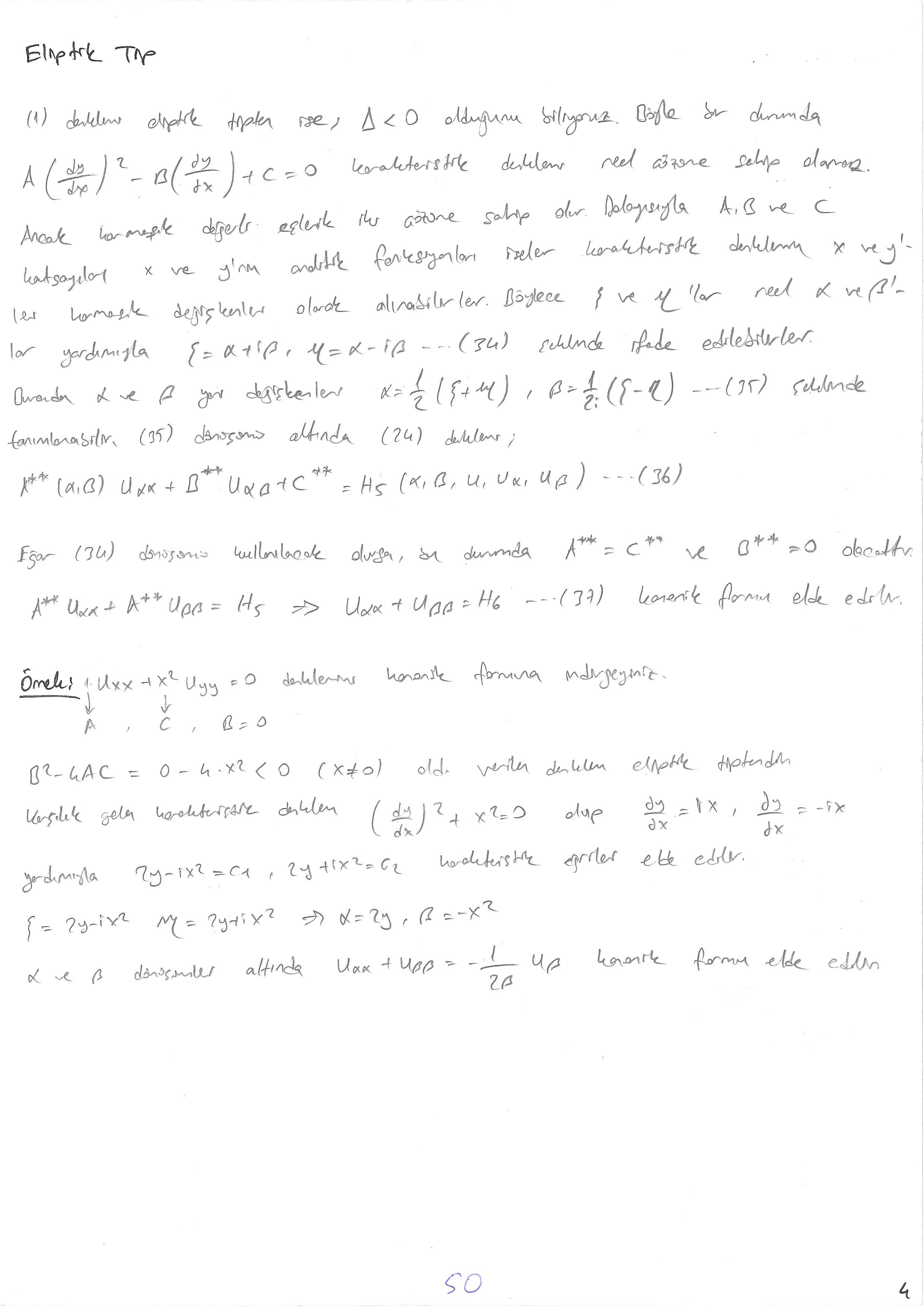 Kısmi Türevli Diferansiyel Denklemler - 050