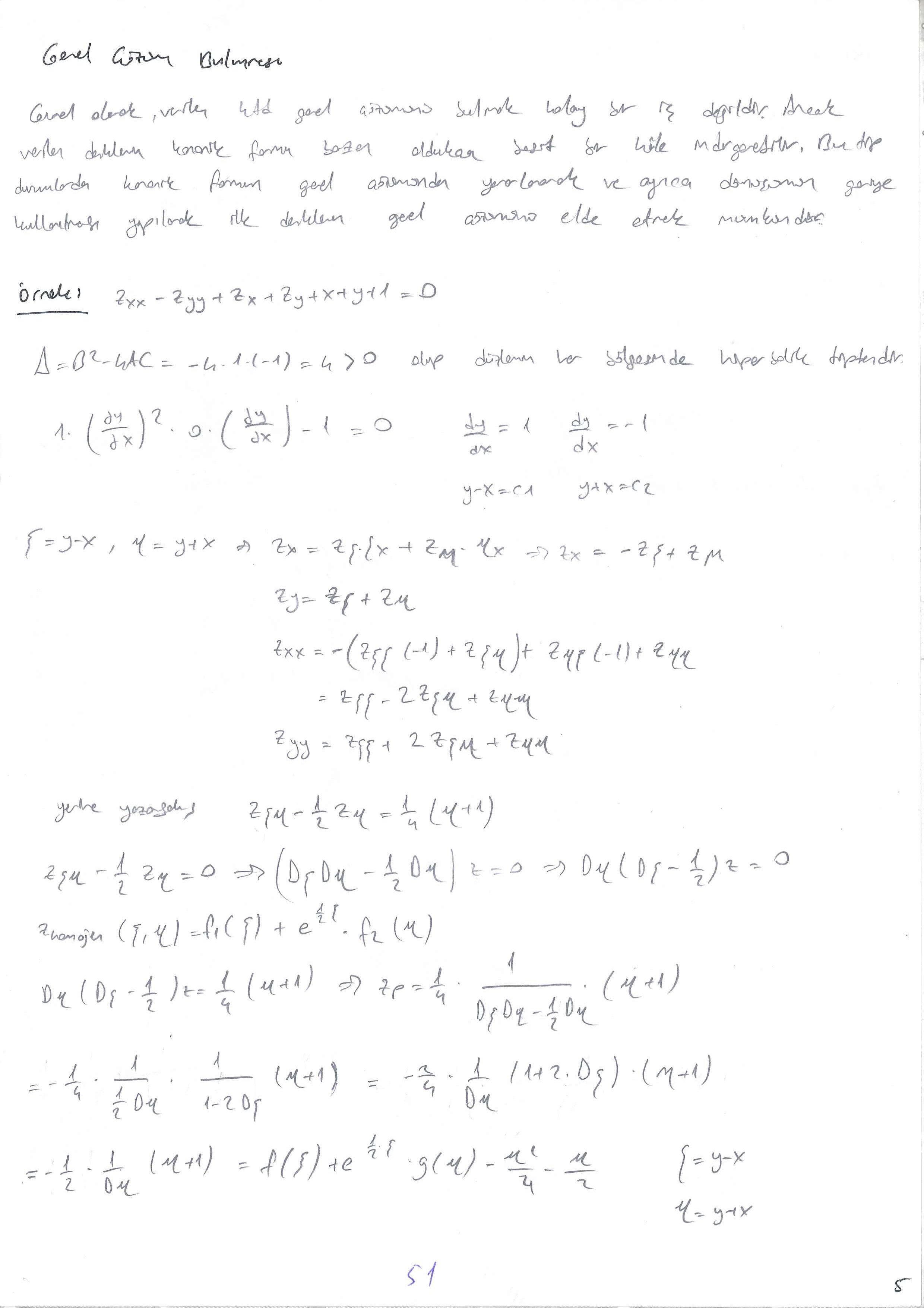 Kısmi Türevli Diferansiyel Denklemler - 051