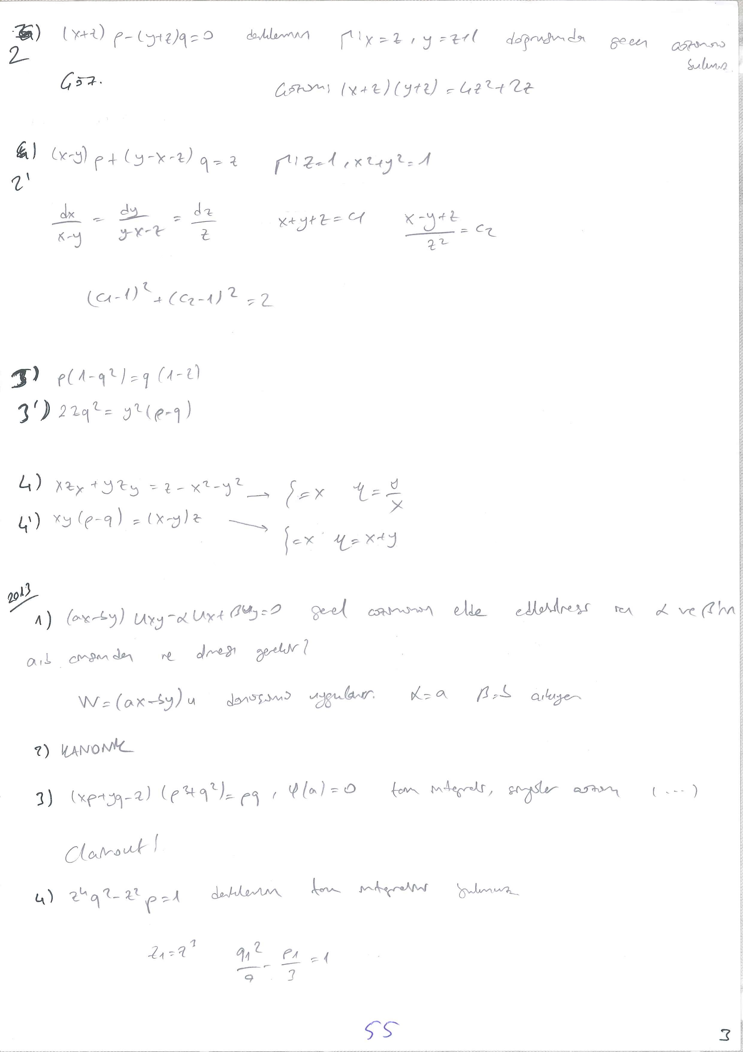 Kısmi Türevli Diferansiyel Denklemler - 055